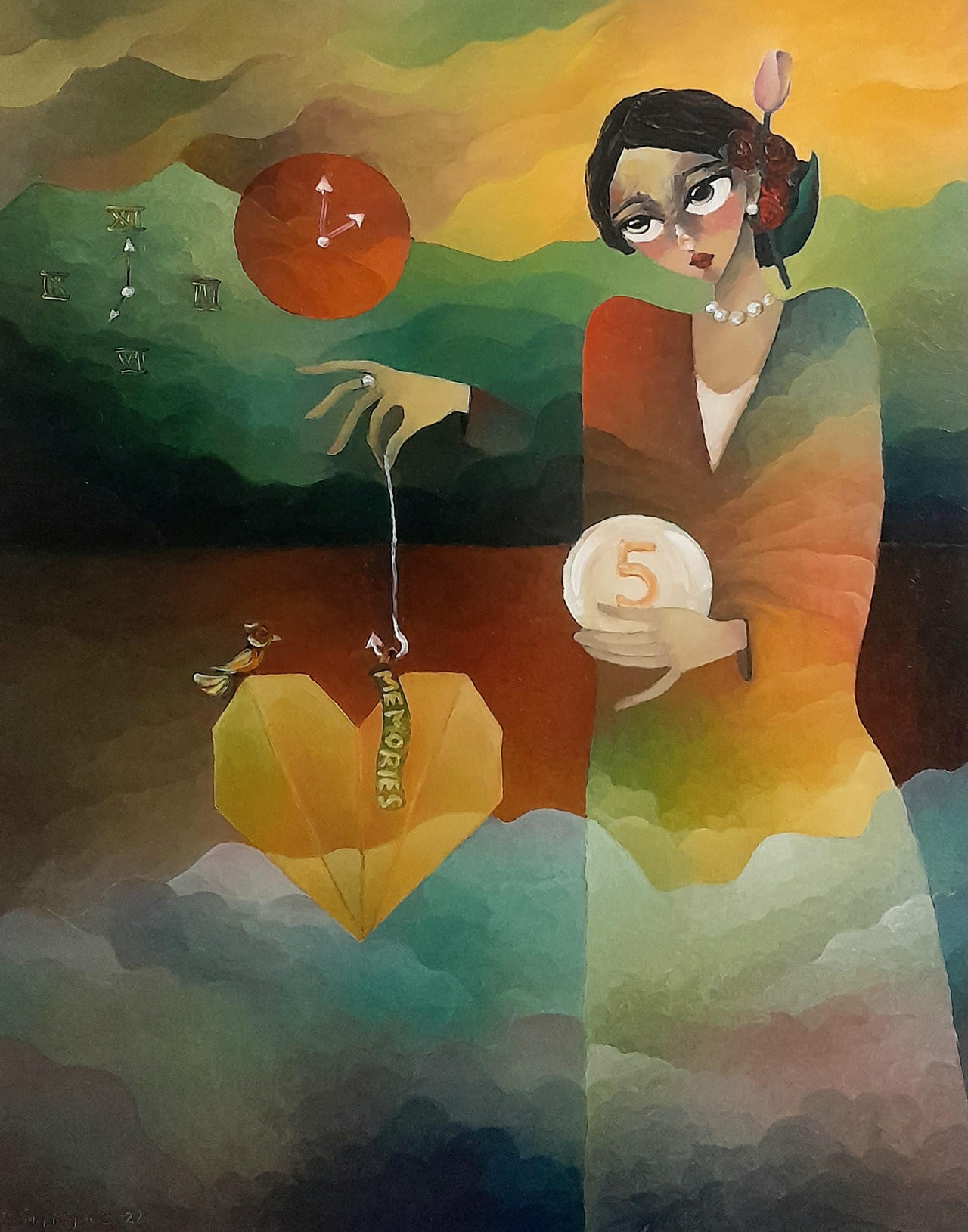 Nữ họa sĩ vẽ tranh bằng ngón tay 