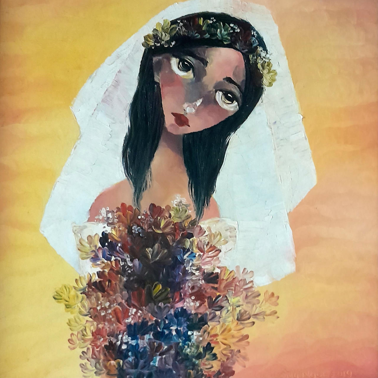 Nữ họa sĩ vẽ tranh bằng ngón tay 