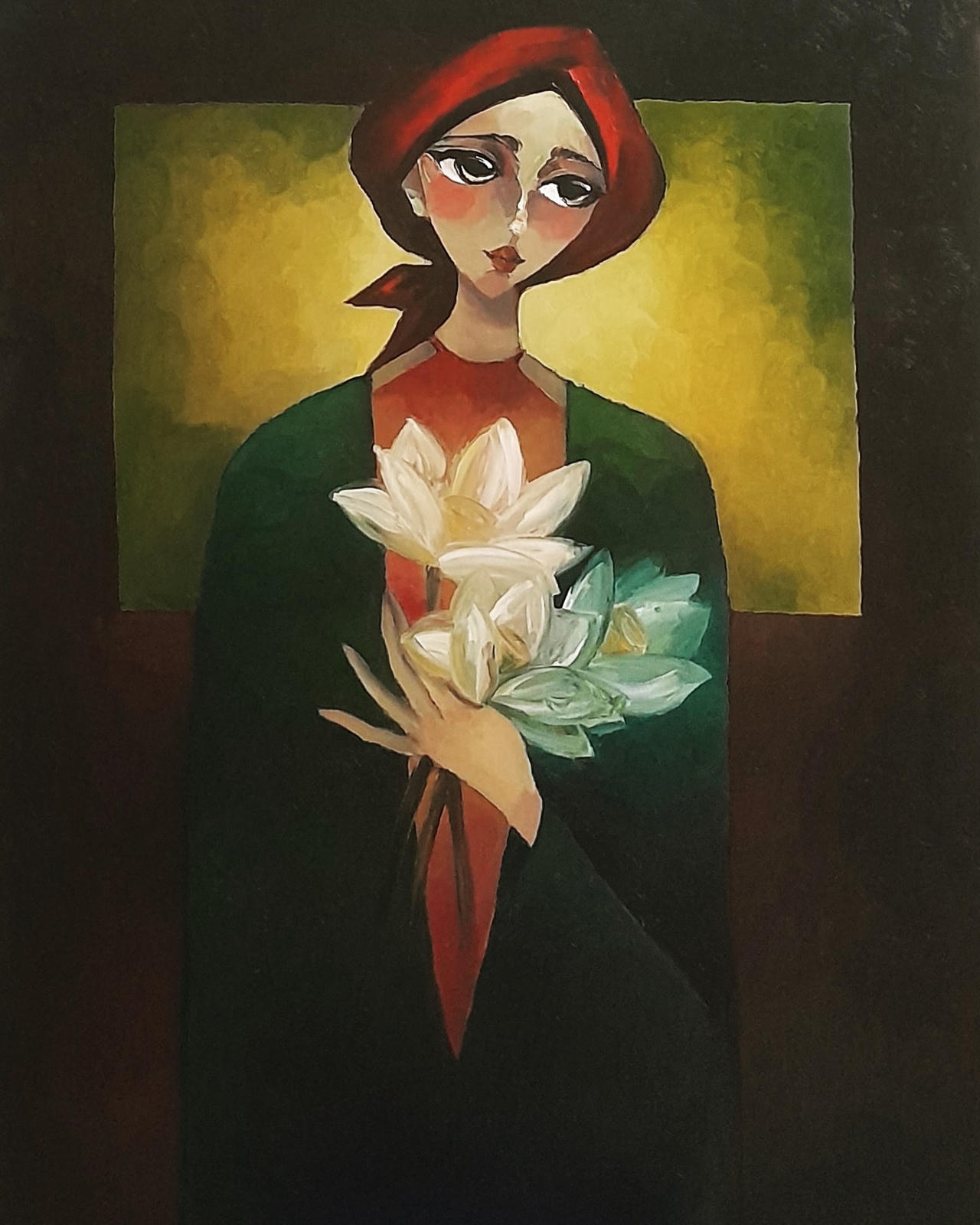 Nữ họa sĩ vẽ tranh bằng ngón tay 