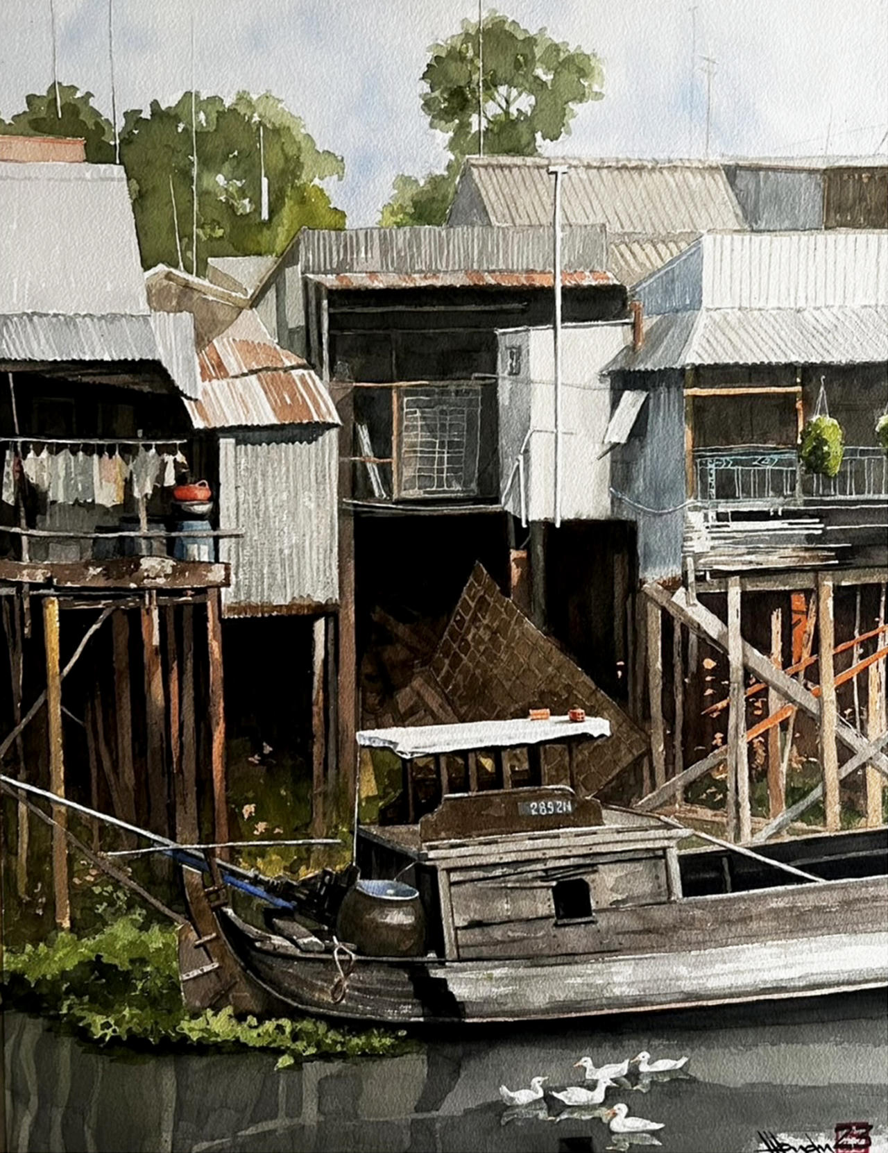 Triển lãm tranh mùa nước của họa sĩ Hồng Quân