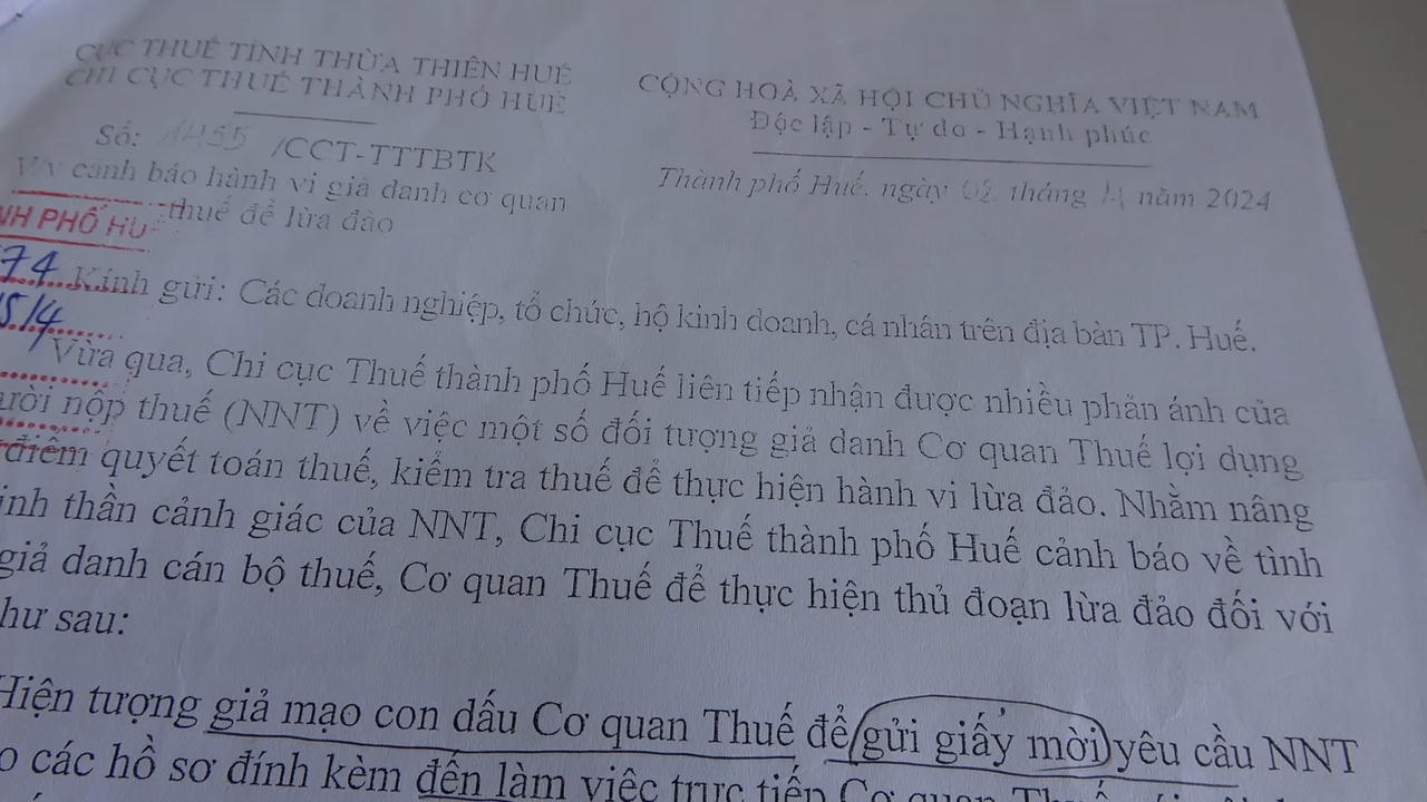 Giả danh cán bộ thuế để lừa đảo hàng trăm triệu đồng
