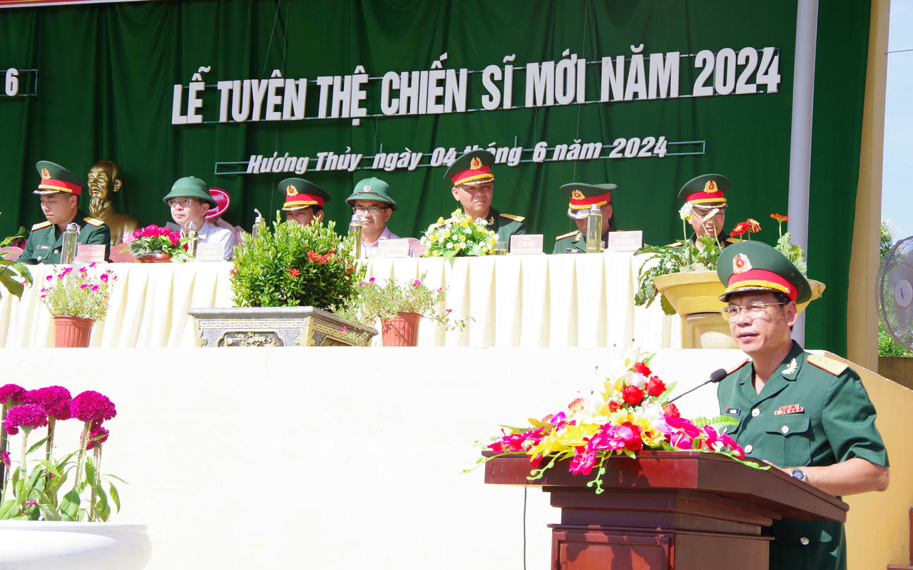 Thừa Thiên Huế tổ chức lễ tuyên thệ cho chiến sĩ mới nhập ngũ năm 2024