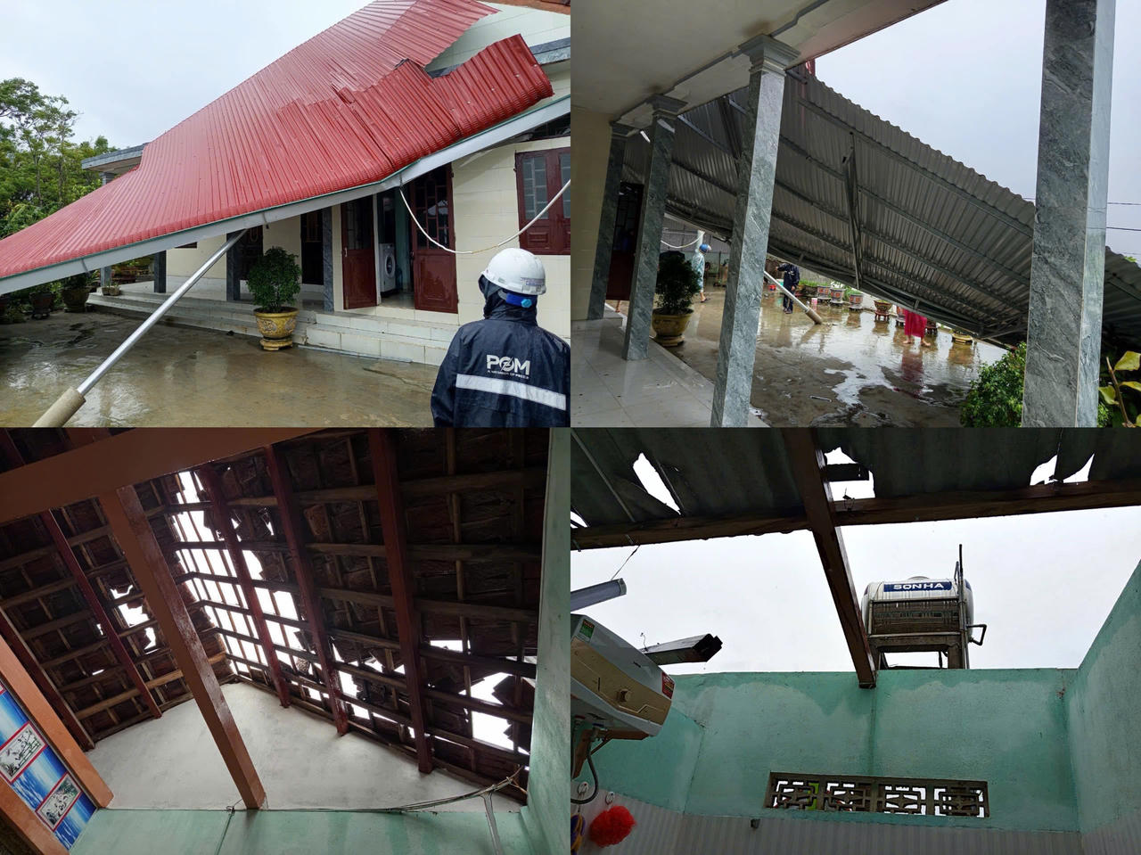 Mưa lớn gây ngập nhiều nơi, lốc xoáy làm tốc mái nhà dân Hải Lăng