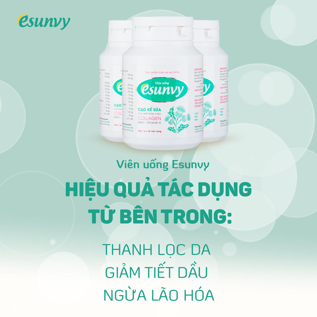 Bộ đôi giải quyết mụn lưng-mụn ngực hiệu quả: Gel ngừa mụn toàn thân & Viên uống Esunvy