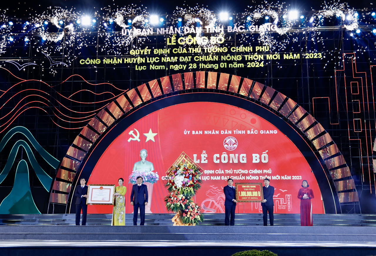 Huyện miền núi đầu tiên của Bắc Giang đạt chuẩn nông thôn mới năm 2023 