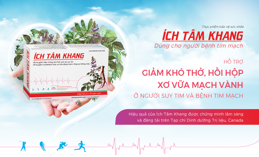 98% người dùng hài lòng về Ích Tâm Khang giúp hỗ trợ tăng cường chức năng tim