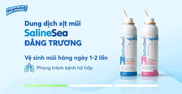 Bảo vệ hệ hô hấp với dung dịch xịt mũi SalineSea vỏ nhôm kháng khuẩn