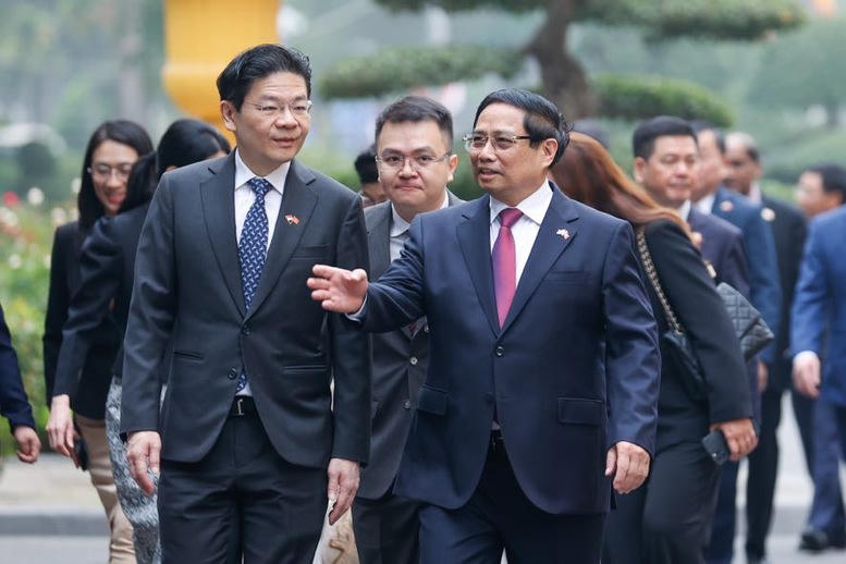 Thủ tướng Phạm Minh Chính chủ trì Lễ đón Thủ tướng Singapore thăm chính thức Việt Nam