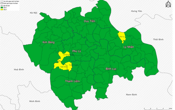 Hà Nam cơ bản khống chế dịch, chỉ còn 4 đơn vị thuộc vùng vàng