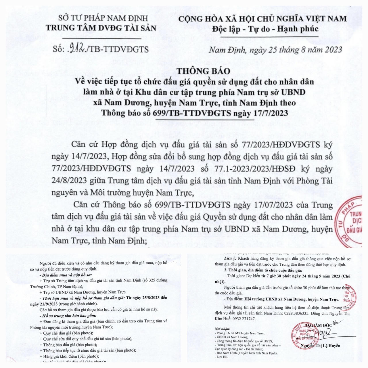 Nam Định tổ chức đấu giá hơn 200 lô đất trong tháng 9