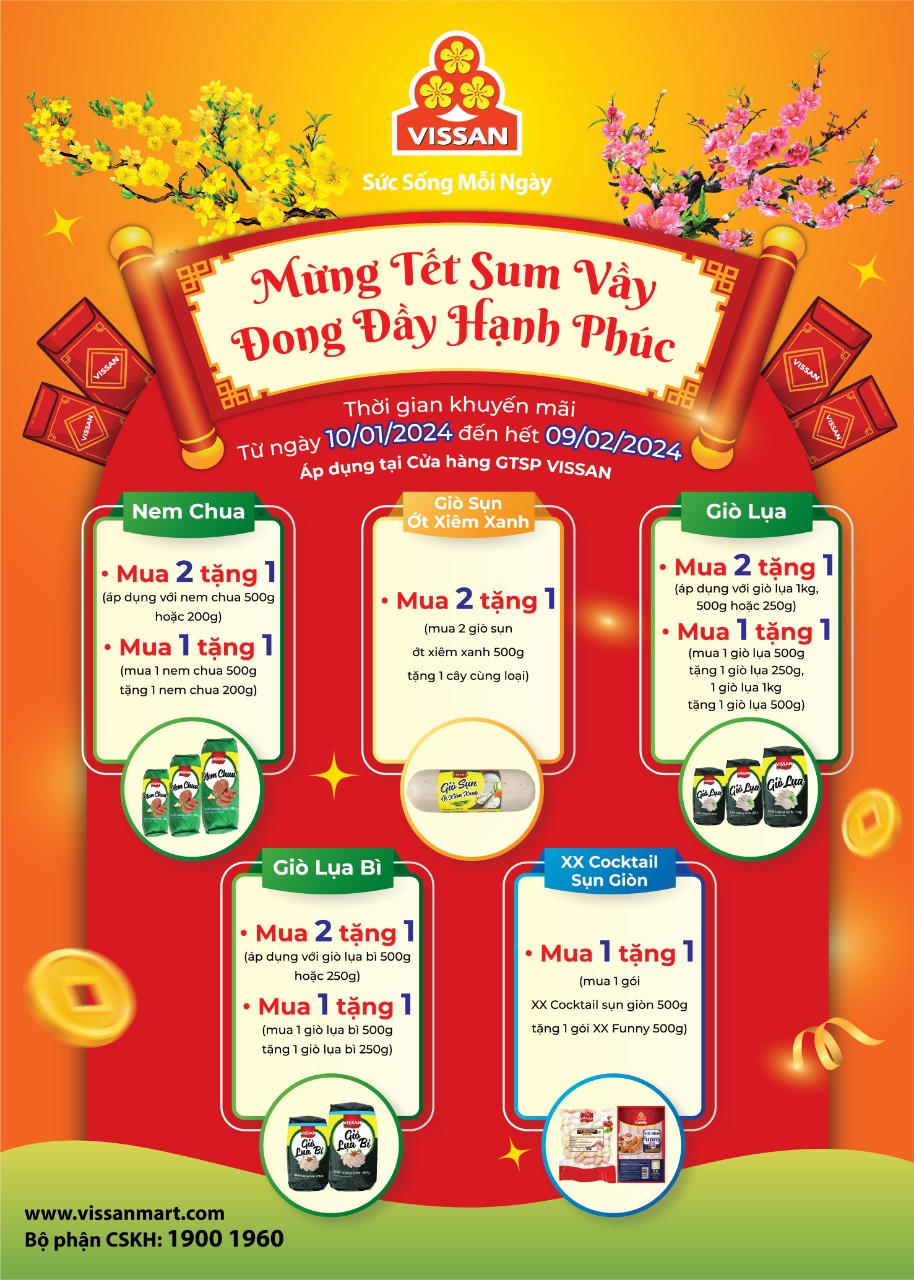 VISSAN triển khai nhiều chương trình khuyến mãi lớn Tết Giáp Thìn 2024 