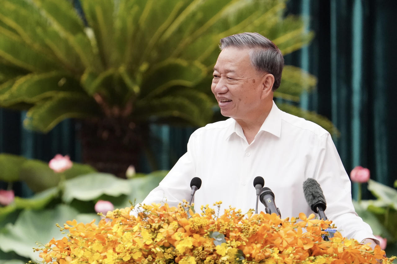 Hình ảnh Tổng Bí thư, Chủ tịch nước Tô Lâm làm việc với Thành ủy TP HCM