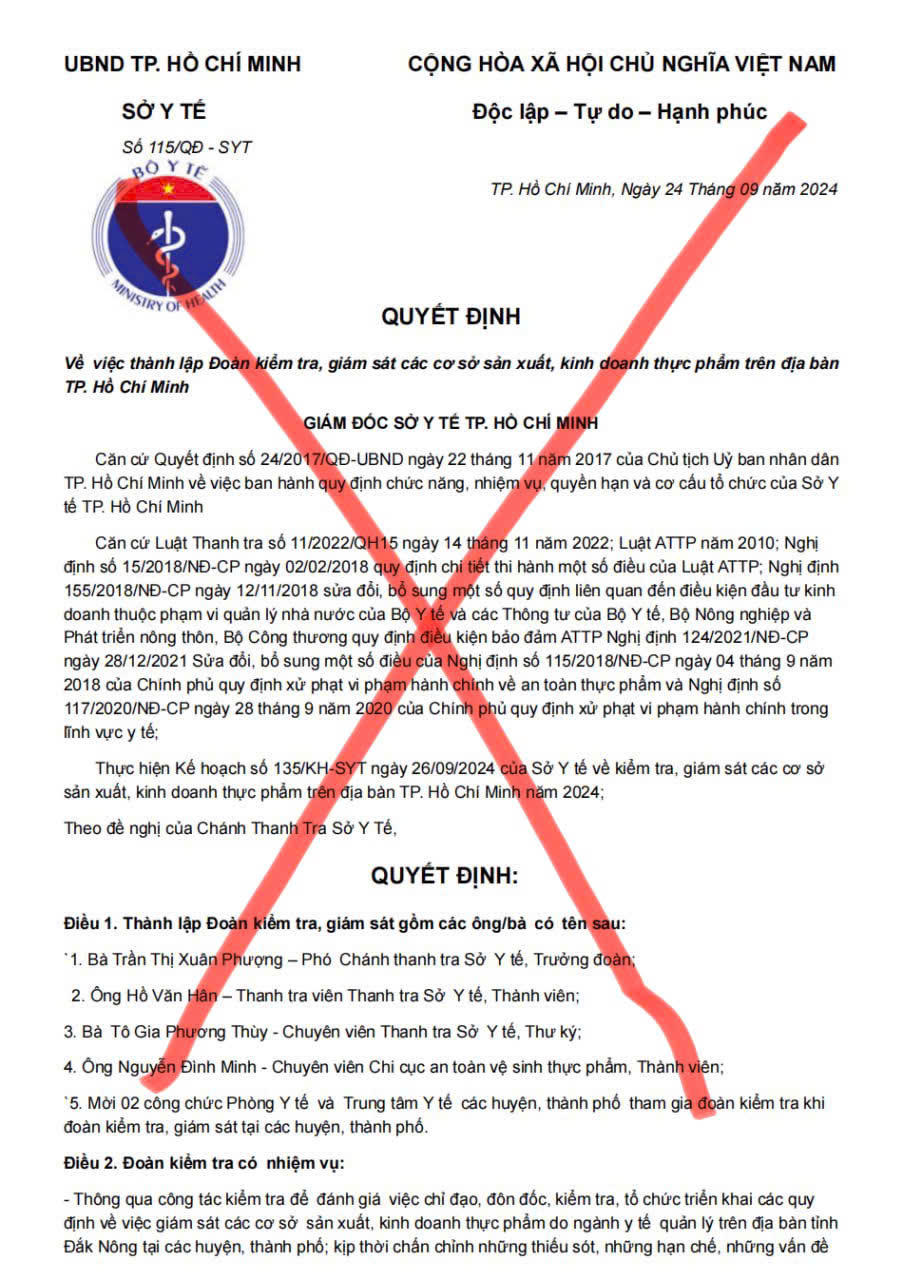 TP HCM: Cảnh giác thủ đoạn giả mạo Thanh tra Sở Y tế để lừa đảo