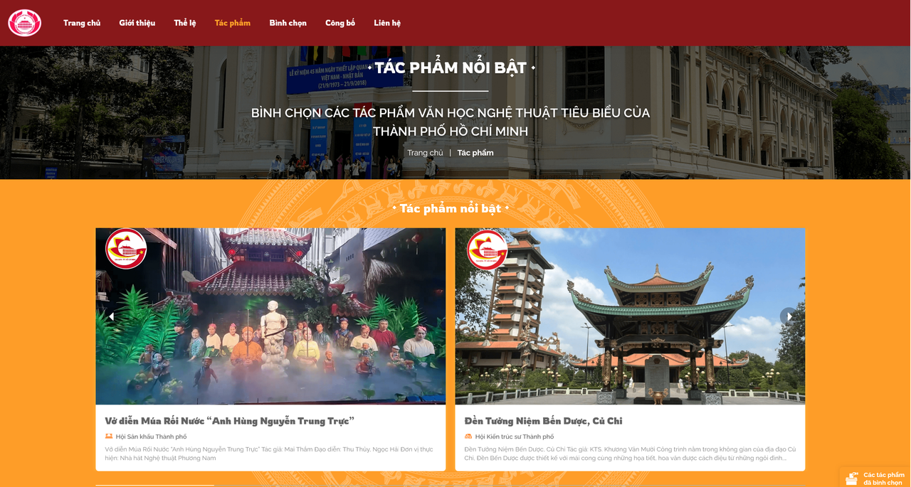 Bầu chọn các tác phẩm văn học và nghệ thuật nổi bật của TP HCM