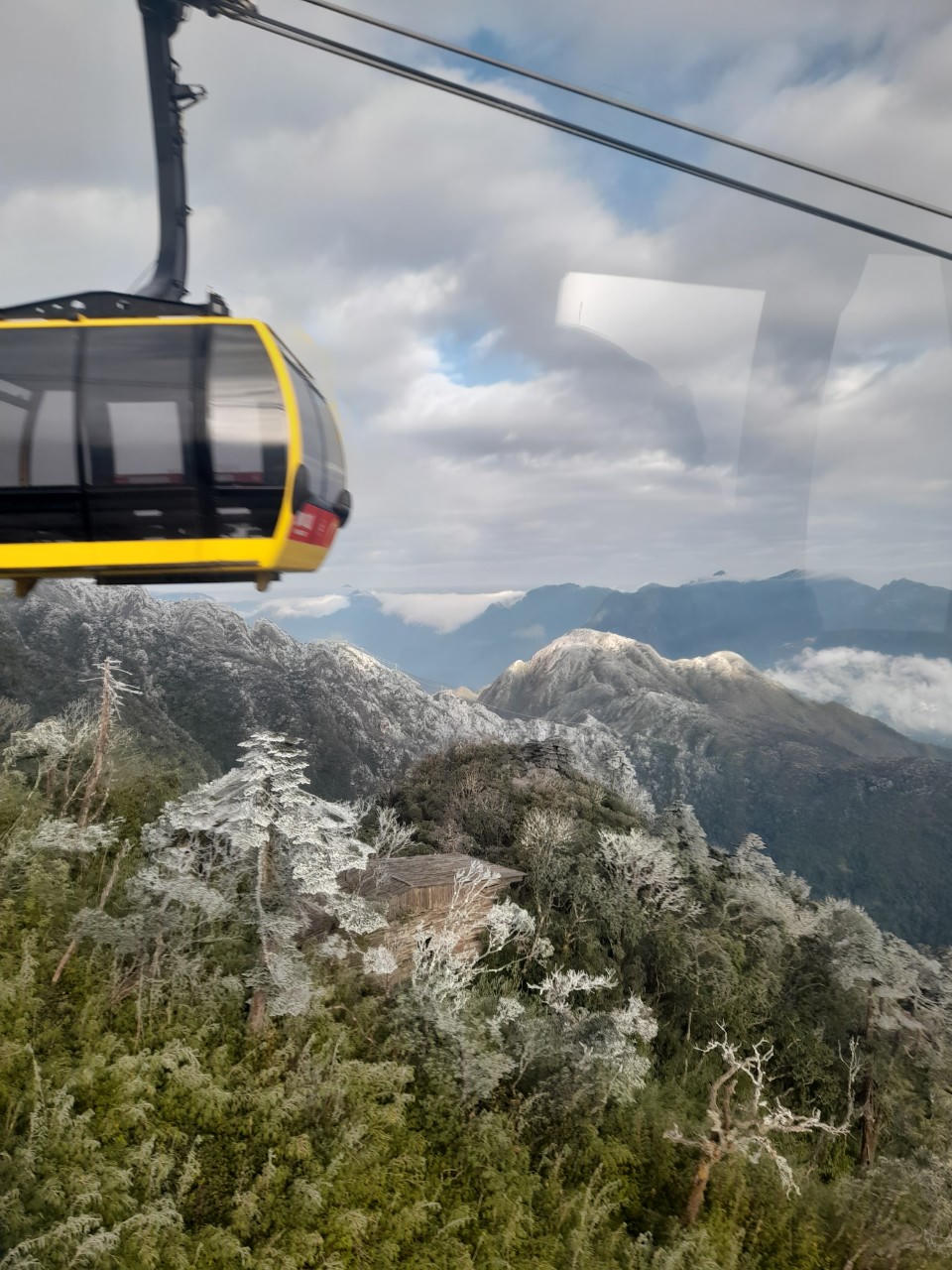 Băng giá và sương muối phủ trắng Fansipan