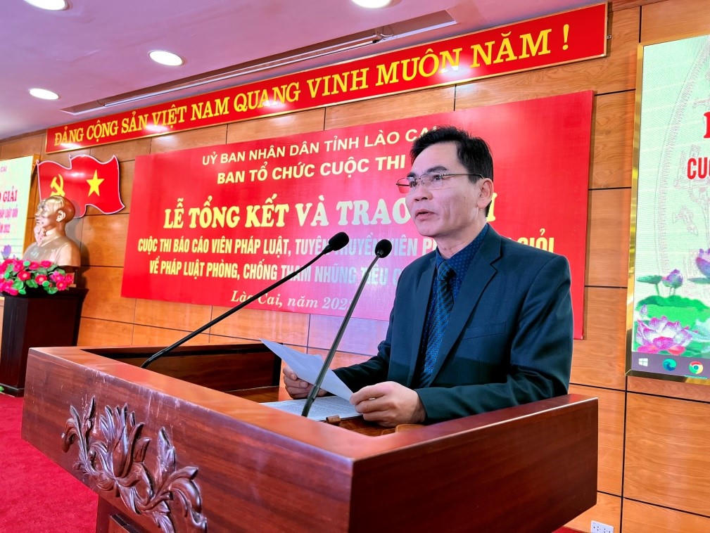 Lào Cai: Trao giải Cuộc thi báo cáo viên pháp luật, tuyên truyền viên pháp luật giỏi về pháp luật phòng, chống tham nhũng, tiêu cực 