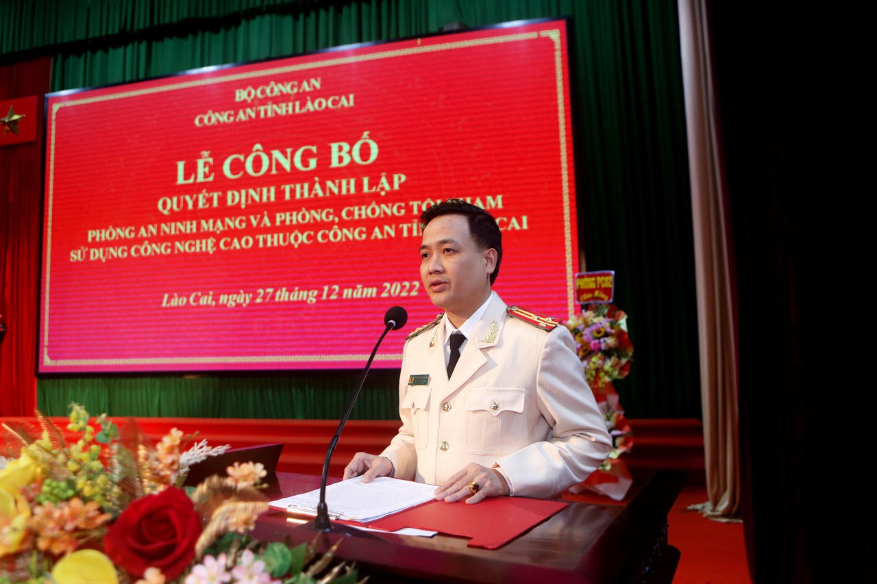 Công an tỉnh Lào Cai : Thành lập Phòng An ninh mạng và phòng chống tội phạm công nghệ cao 