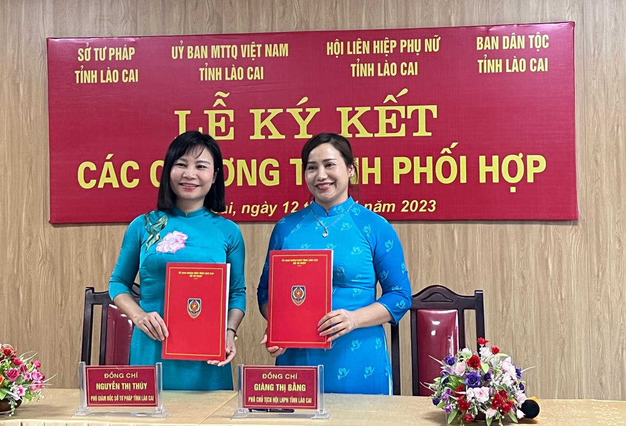 Sở Tư pháp Lào Cai ký kết các Chương trình phối hợp công tác 