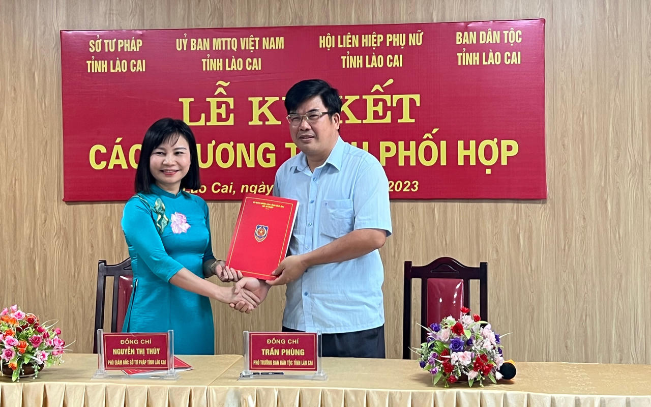 Sở Tư pháp Lào Cai ký kết các Chương trình phối hợp công tác 