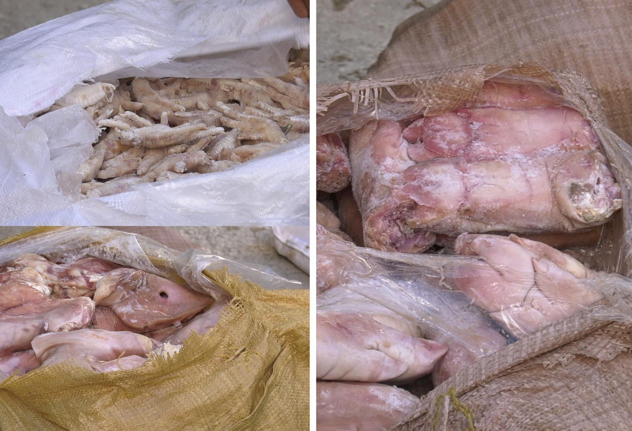 Liên tiếp thu giữ và tiêu hủy 2 lô hàng thực phẩm bẩn không rõ nguồn gốc