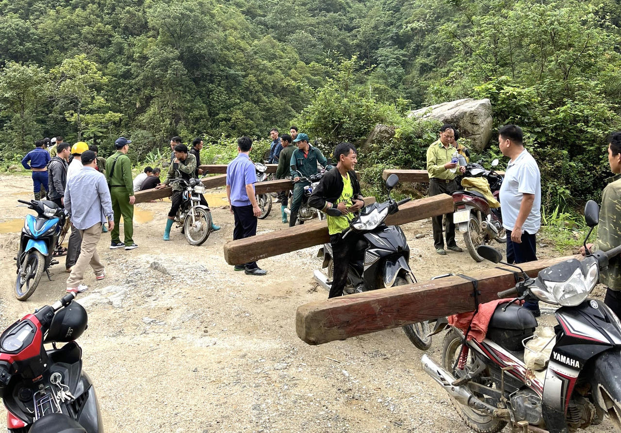 Lai Châu: Ngăn chặn nhóm người vận chuyển gỗ trái phép trên rừng phòng hộ 