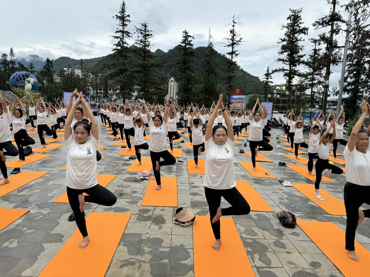 Gần 500 huấn luyện viên, học viên tham gia đồng diễn 'Yoga trong sương'