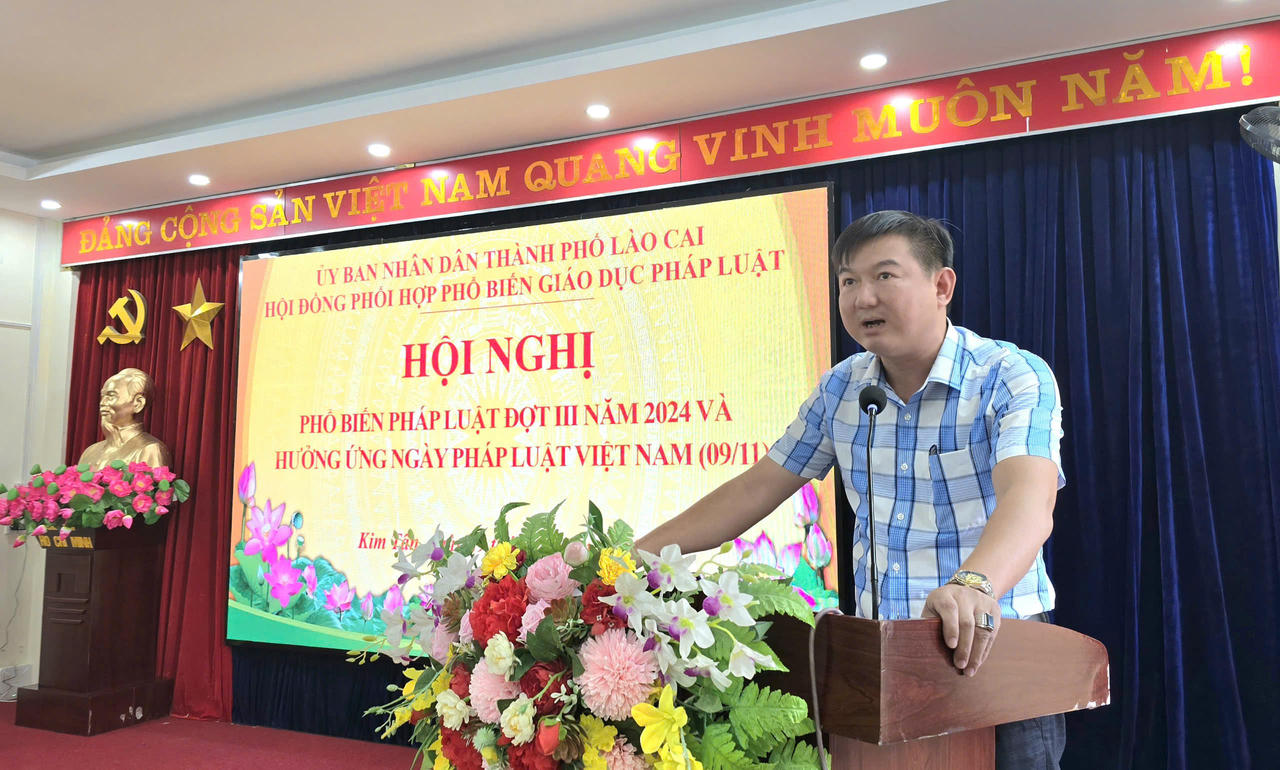 Lào Cai: Hơn 100 đại biểu tham dự hội nghị tuyên truyền phố biến giáo dục pháp luật tại phường Kim Tân