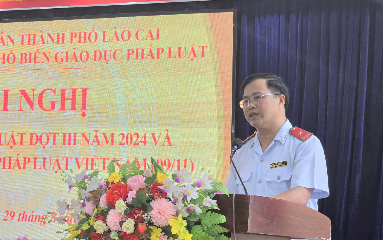 Lào Cai: Hơn 100 đại biểu tham dự hội nghị tuyên truyền phố biến giáo dục pháp luật tại phường Kim Tân