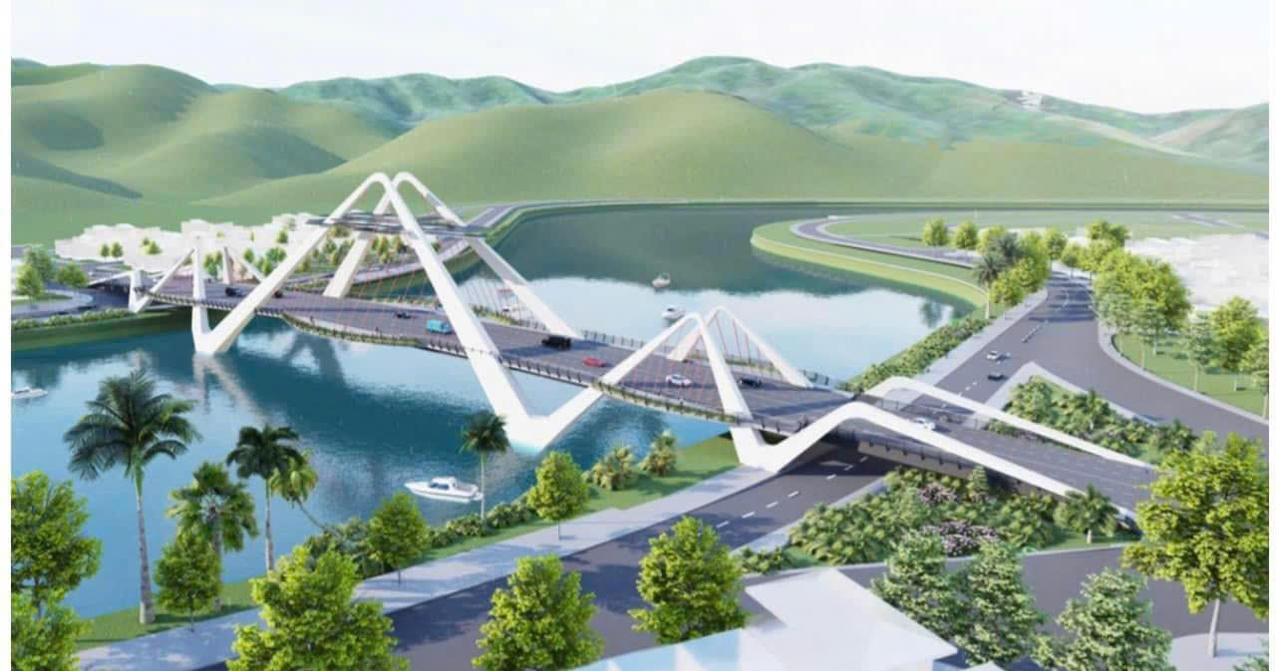 Sau mưa lũ, công nhân, kỹ sư dự án cầu Phú Thịnh tập trung kéo cáp cầu dây văng