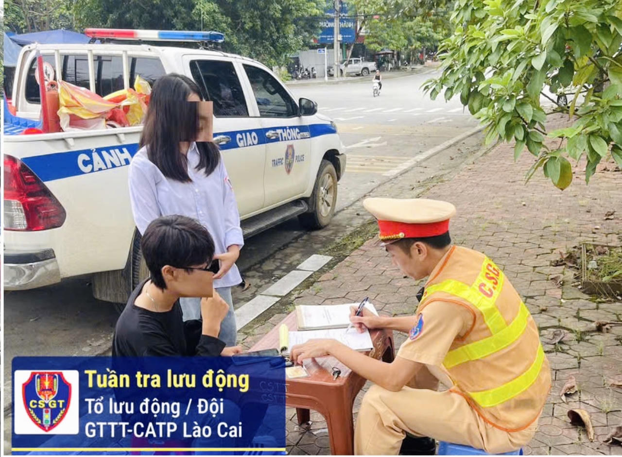 Xử lý 10 trường hợp trong 2 ngày ra quân đảm bảo TTATGT cho học sinh tại thành phố Lào Cai