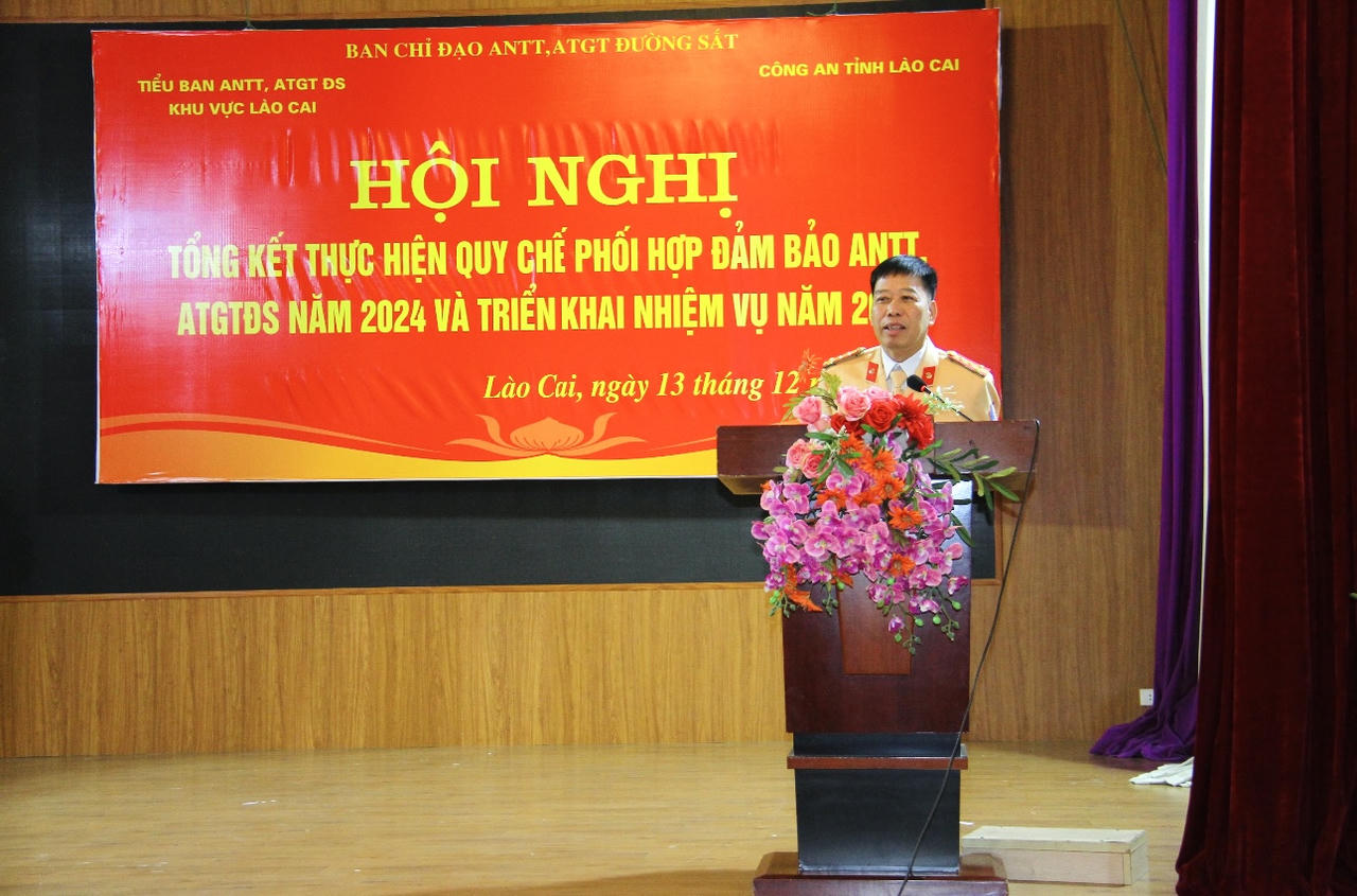Lào Cai: Tổng kết công tác bảo đảm ANTT, ATGT đường sắt năm 2024