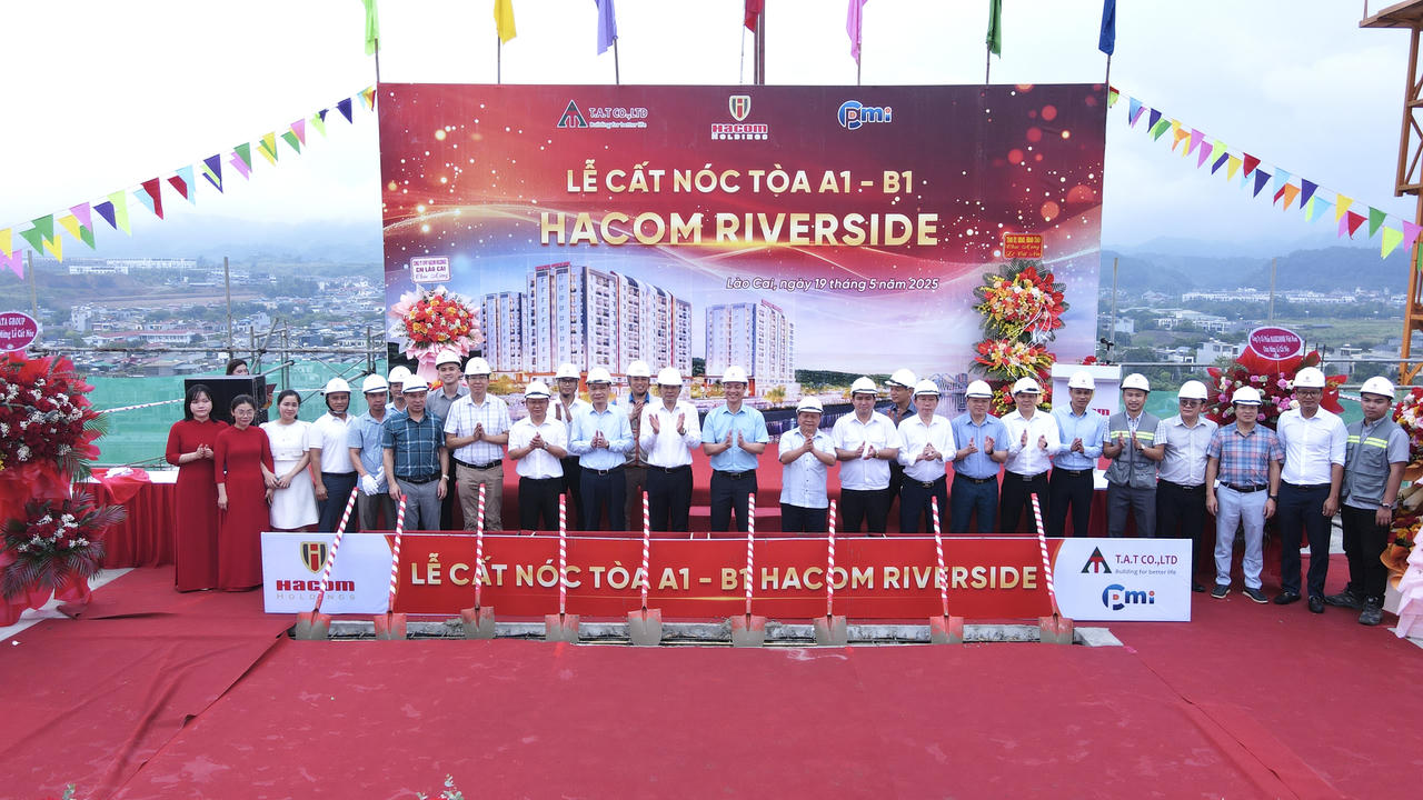 Lào Cai: Cất nóc dự án khu nhà ở xã hội Hacom Riverside