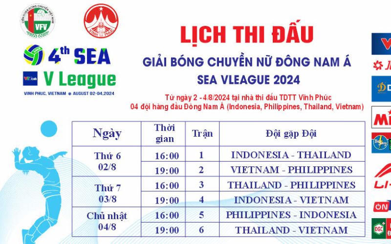 Vĩnh Phúc đăng cai chặng 1 Giải bóng chuyền nữ Đông Nam Á năm 2024