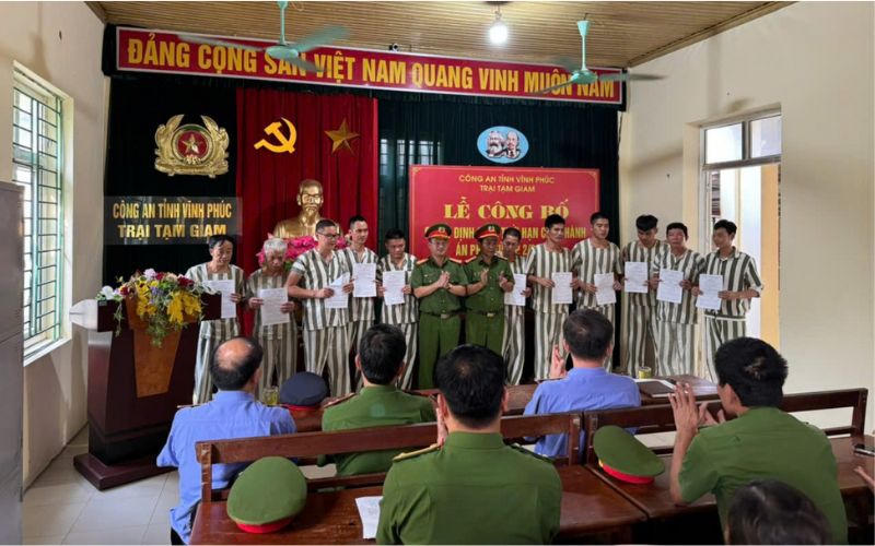Vĩnh Phúc giảm án cho 11 phạm nhân dịp Quốc khánh 2/9