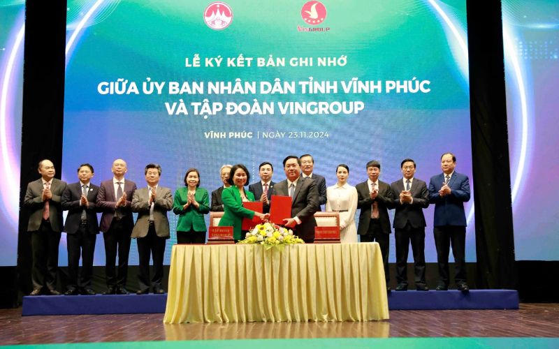 Vĩnh Phúc ký biên bản ghi nhớ hợp tác toàn diện về chuyển đổi xanh với Vingroup