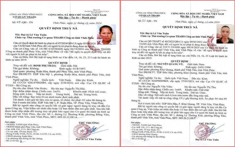 Truy nã 4 đối tượng bỏ trốn trong thời gian tại ngoại