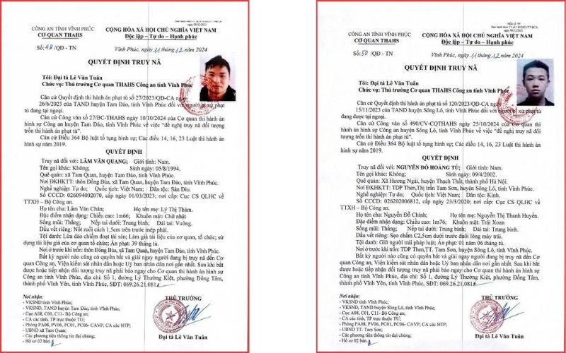 Truy nã 4 đối tượng bỏ trốn trong thời gian tại ngoại