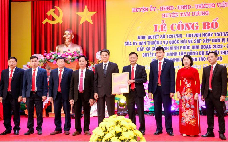 Sáp nhập đơn vị hành chính cấp xã đầu tiên ở Vĩnh Phúc