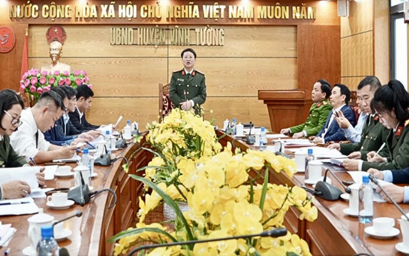 Đoàn công tác Bộ Công an làm việc tại Vĩnh Phúc về tiêu chí xây dựng nông thôn mới