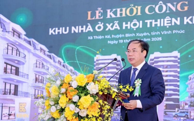Thứ trưởng Nguyễn Văn Sinh dự Lễ khởi công Dự án khu nhà ở xã hội ở Vĩnh Phúc