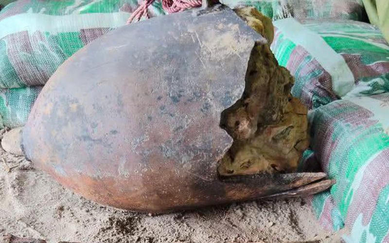 Phát hiện quả bom hơn 900kg và hàng trăm vật liệu nổ khu vực sông Đà