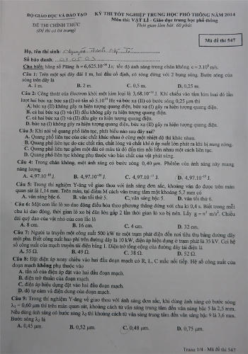 Đề thi Lý khó, nhiều sĩ tử ngao ngán.