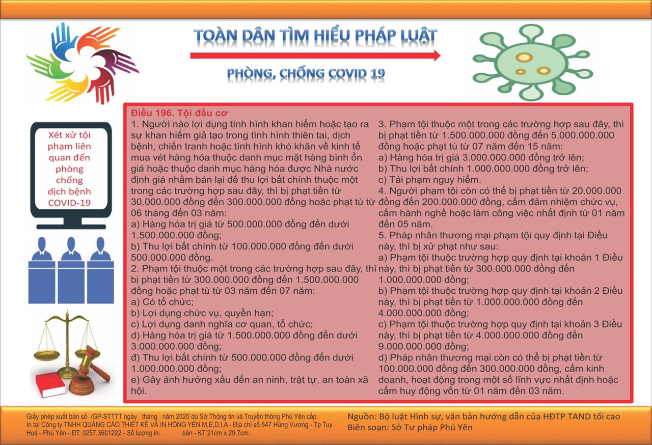 Sở Tư pháp Phú Yên đẩy mạnh tuyên truyền pháp luật phòng, chống dịch Covid-19