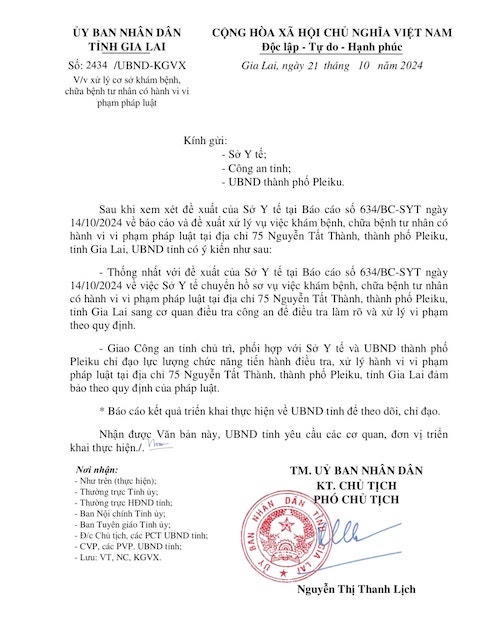 Chuyển hồ sơ sang cơ quan điều tra vụ 'phòng khám chui, bác sĩ giả' tại Gia Lai