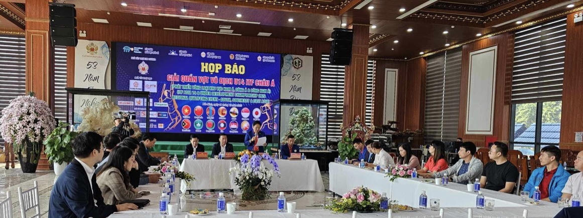 Họp báo giải Quần vợt vô địch U14 ITF châu Á tại sân Quần vợt Hanaka Paris Ocean Park (Bắc Ninh)