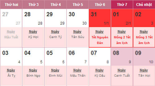 Nghỉ Tết Giáp Ngọ 9 ngày