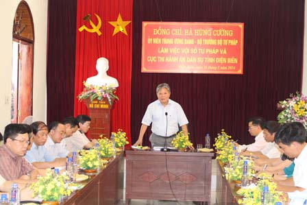 Bộ trưởng Bộ Tư pháp Hà Hùng Cường bắt đầu chuyến công tác các tỉnh Điện Biên, Lai Châu