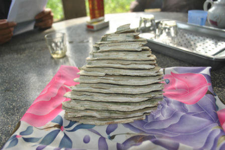 Xếp hàng xem răng voi ma mút hóa thạch