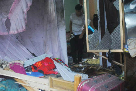 Mâu thuẫn gia đình, người đàn ông ôm mìn tự sát?