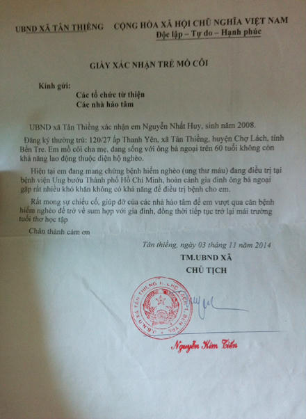 Bệnh nhi ung thư khắc khoải nỗi đau mồ côi mẹ